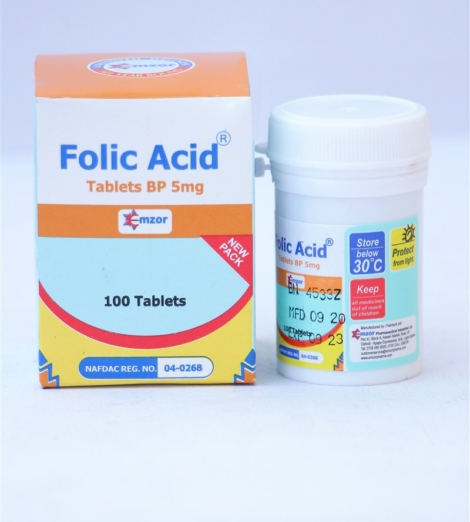 Mzor folic acid 5mg tablets bp